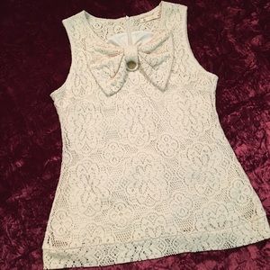 Lace top with bow